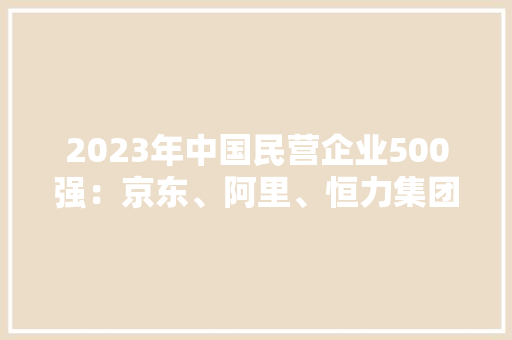2023年中国民营企业500强：京东、阿里、恒力集团名列前三广东50家平易近企上榜