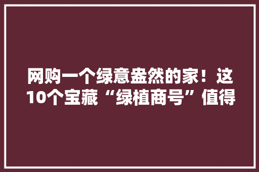 网购一个绿意盎然的家！这10个宝藏“绿植商号”值得收藏