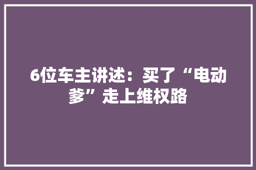 6位车主讲述：买了“电动爹”走上维权路,特斯拉预约试驾。