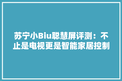 苏宁小Biu聪慧屏评测：不止是电视更是智能家居控制中央,苏宁易购。