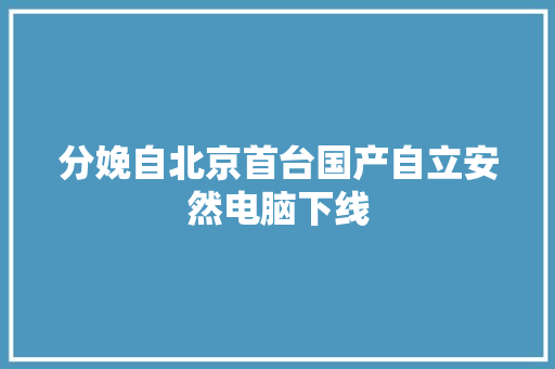 分娩自北京首台国产自立安然电脑下线