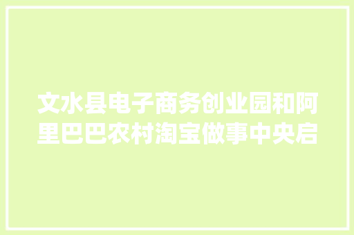 文水县电子商务创业园和阿里巴巴农村淘宝做事中央启动运营(图)