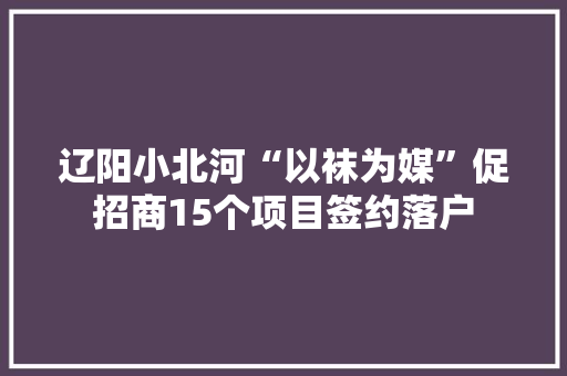 辽阳小北河“以袜为媒”促招商15个项目签约落户