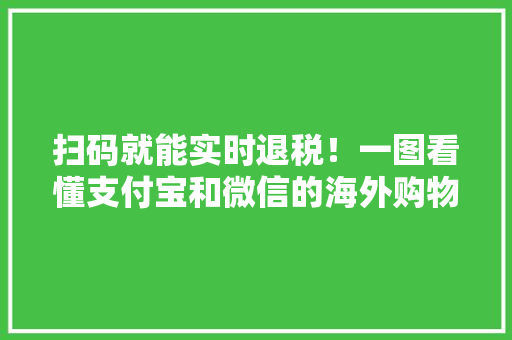 扫码就能实时退税！一图看懂支付宝和微信的海外购物退税流程