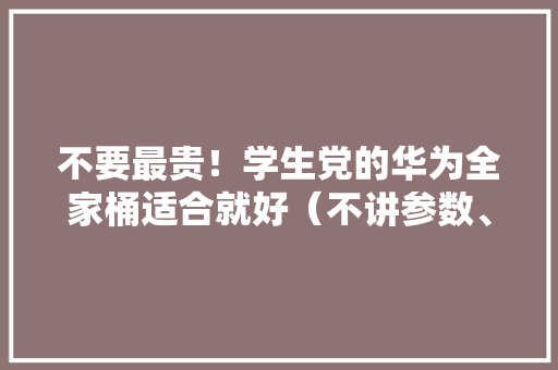 不要最贵！学生党的华为全家桶适合就好（不讲参数、只讲体验）,华为官网。
