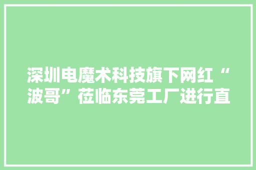 深圳电魔术科技旗下网红“波哥”莅临东莞工厂进行直播带货