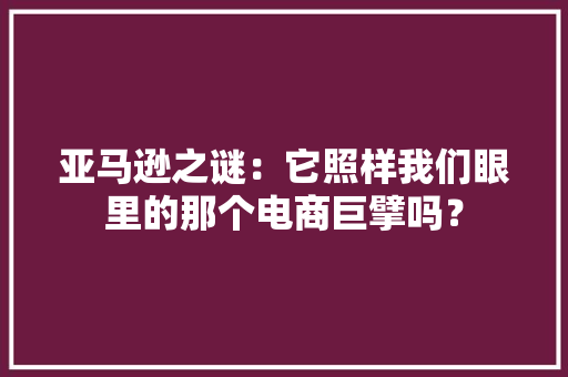 亚马逊之谜：它照样我们眼里的那个电商巨擘吗？,亚马逊官网。