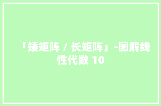 「矮矩阵 / 长矩阵」-图解线性代数 10