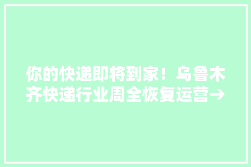 你的快递即将到家！乌鲁木齐快递行业周全恢复运营→,快递单号查询。