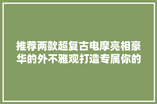 推荐两款超复古电摩亮相豪华的外不雅观打造专属你的女王座驾,配有几画。