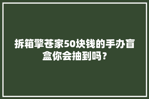 拆箱擎苍家50块钱的手办盲盒你会抽到吗？