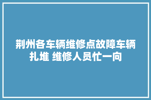 荆州各车辆维修点故障车辆扎堆 维修人员忙一向