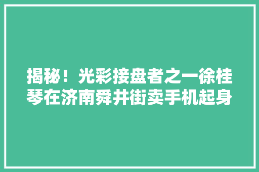 揭秘！光彩接盘者之一徐桂琴在济南舜井街卖手机起身,德信集团。