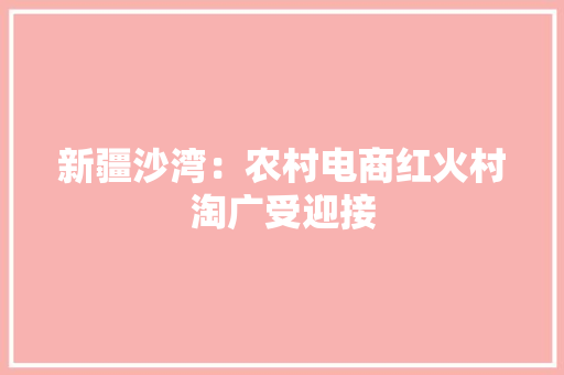 新疆沙湾：农村电商红火村淘广受迎接