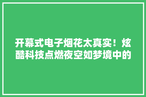 开幕式电子烟花太真实！炫酷科技点燃夜空如梦境中的奇幻世界！