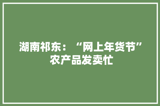 湖南祁东：“网上年货节” 农产品发卖忙