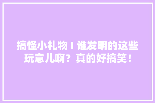 搞怪小礼物 I 谁发明的这些玩意儿啊？真的好搞笑！