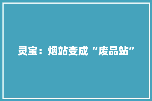灵宝：烟站变成“废品站”