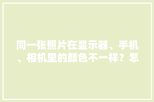 同一张照片在显示器、手机、相机里的颜色不一样？怎么办？