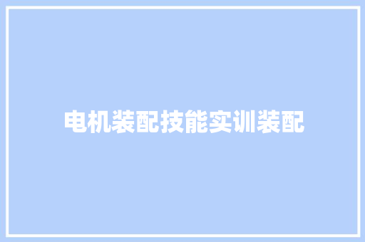 电机装配技能实训装配,装置艺术是什么。