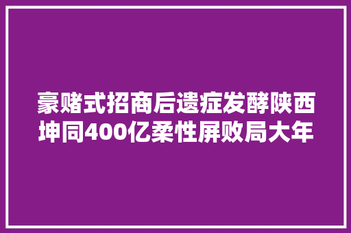 豪赌式招商后遗症发酵陕西坤同400亿柔性屏败局大年夜起底