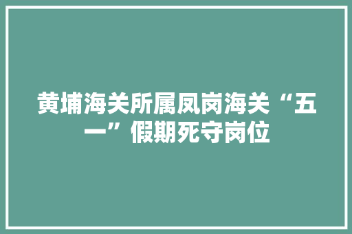 黄埔海关所属凤岗海关“五一”假期死守岗位,东莞天气。