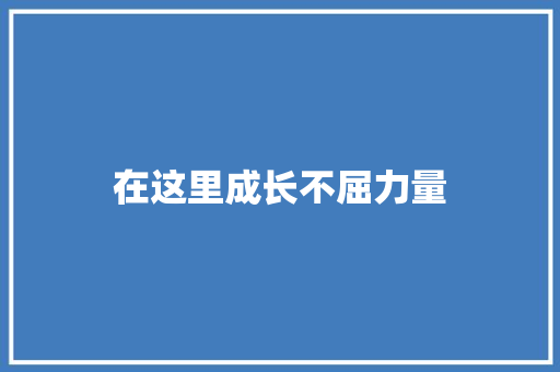在这里成长不屈力量