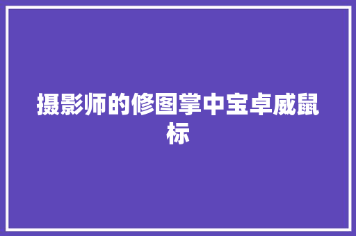 摄影师的修图掌中宝卓威鼠标