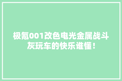 极氪001改色电光金属战斗灰玩车的快乐谁懂！