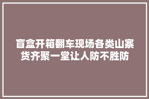 盲盒开箱翻车现场各类山寨货齐聚一堂让人防不胜防,购买墓地。