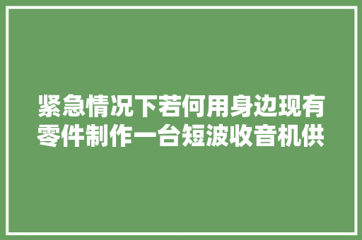 紧急情况下若何用身边现有零件制作一台短波收音机供应几种方法