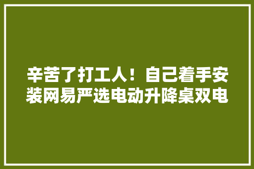 辛苦了打工人！自己着手安装网易严选电动升降桌双电低噪升降快