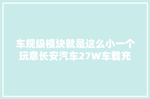 车规级模块就是这么小一个玩意长安汽车27W车载充电连接器拆解