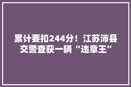 累计要扣244分！江苏沛县交警查获一辆“违章王”