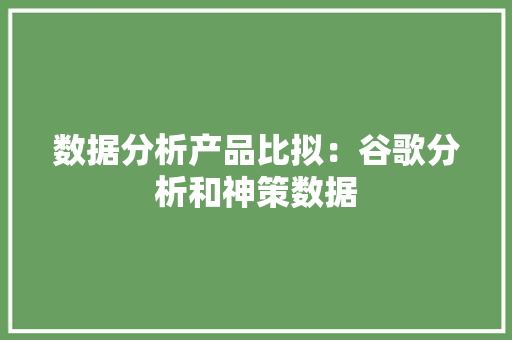 数据分析产品比拟：谷歌分析和神策数据,数据防泄漏。