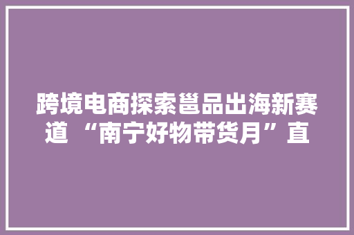 跨境电商探索邕品出海新赛道 “南宁好物带货月”直播带货主题活动在越南开展