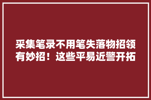 采集笔录不用笔失落物招领有妙招！这些平易近警开拓的“黑科技”太牛了！,民警近三年工作总结。