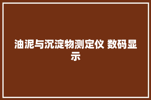油泥与沉淀物测定仪 数码显示
