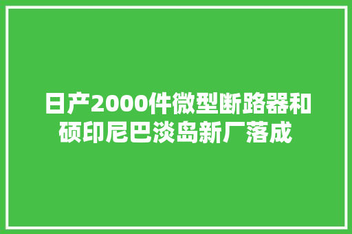 日产2000件微型断路器和硕印尼巴淡岛新厂落成