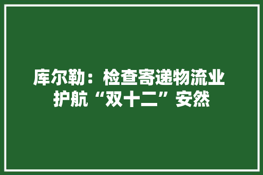 库尔勒：检查寄递物流业 护航“双十二”安然