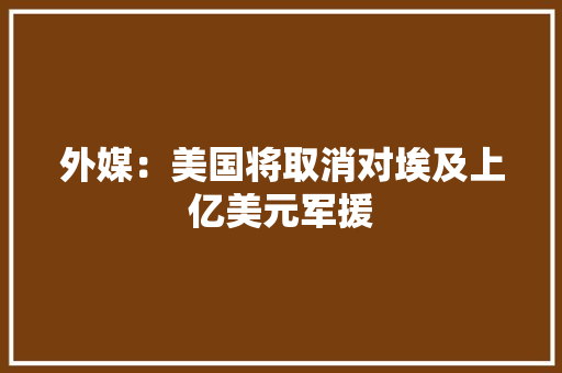 外媒：美国将取消对埃及上亿美元军援