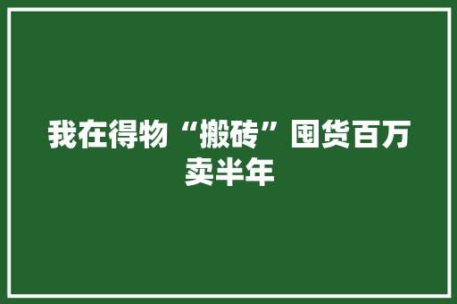 我在得物“搬砖”囤货百万卖半年