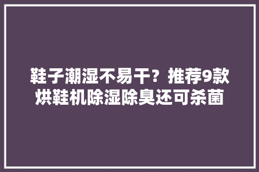 鞋子潮湿不易干？推荐9款烘鞋机除湿除臭还可杀菌