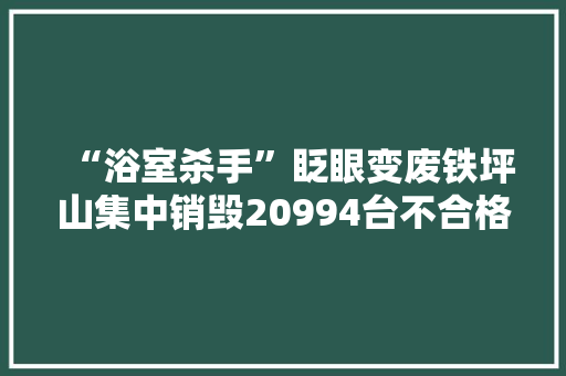 “浴室杀手”眨眼变废铁坪山集中销毁20994台不合格燃气热水器