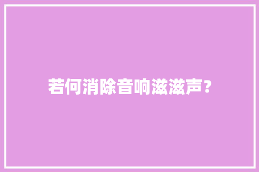 若何消除音响滋滋声？