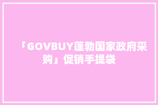 「GOVBUY蓬勃国家政府采购」促销手提袋