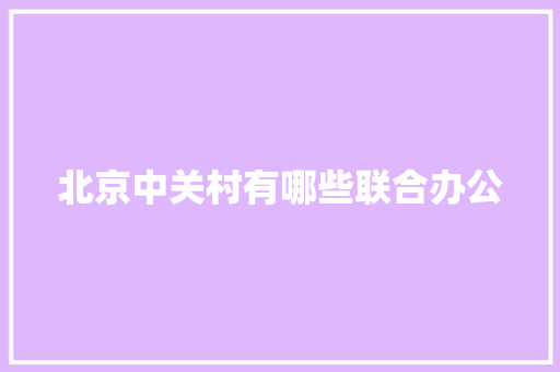 北京中关村有哪些联合办公