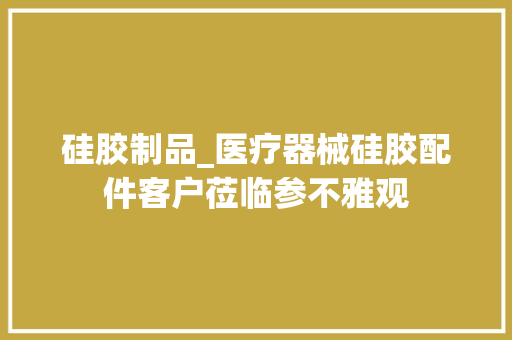硅胶制品_医疗器械硅胶配件客户莅临参不雅观