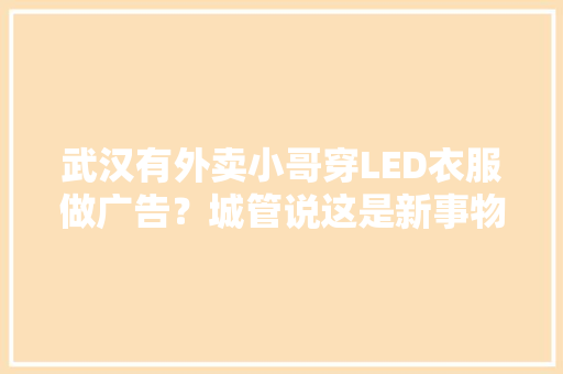 武汉有外卖小哥穿LED衣服做广告？城管说这是新事物
