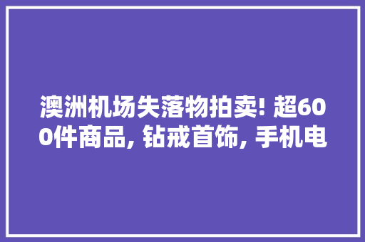 澳洲机场失落物拍卖! 超600件商品, 钻戒首饰, 手机电脑, 起拍价只要$1